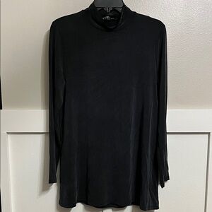 Eileen Fisher Black Lycra stretch turtle neck tunic Sz Sm